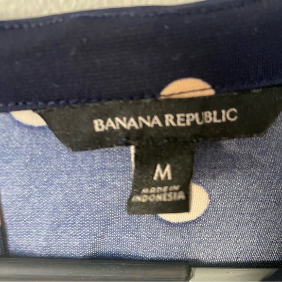 Banana Republic navy and cream polka dot PRINT TIE-FRONT CROPPED JUMPSUIT - Picture 4 of 6